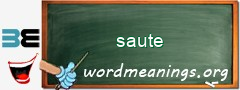 WordMeaning blackboard for saute